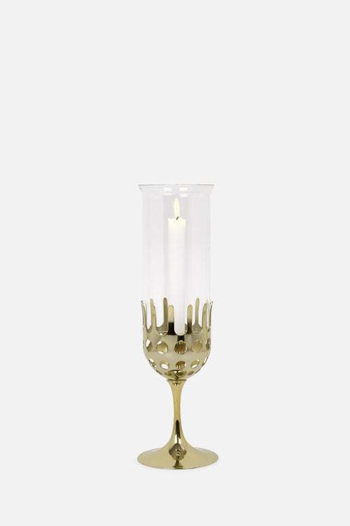 Hurricane Candle Holder H38, Brass for Home