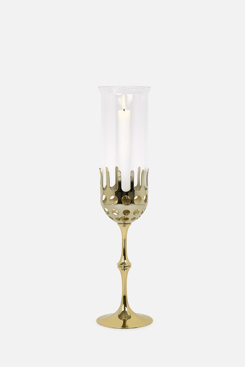 Hurricane Candle Holder H46, Brass for Home