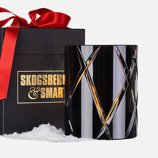 Hurricane Crystal Lamp Medium – Black Crystal Candle Holder