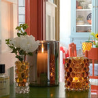 Hurricane Lamp Medium – Hand-Blown Silver Candle Holder