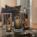 Hurricane Lamp Medium – Hand-Blown Silver Candle Holder