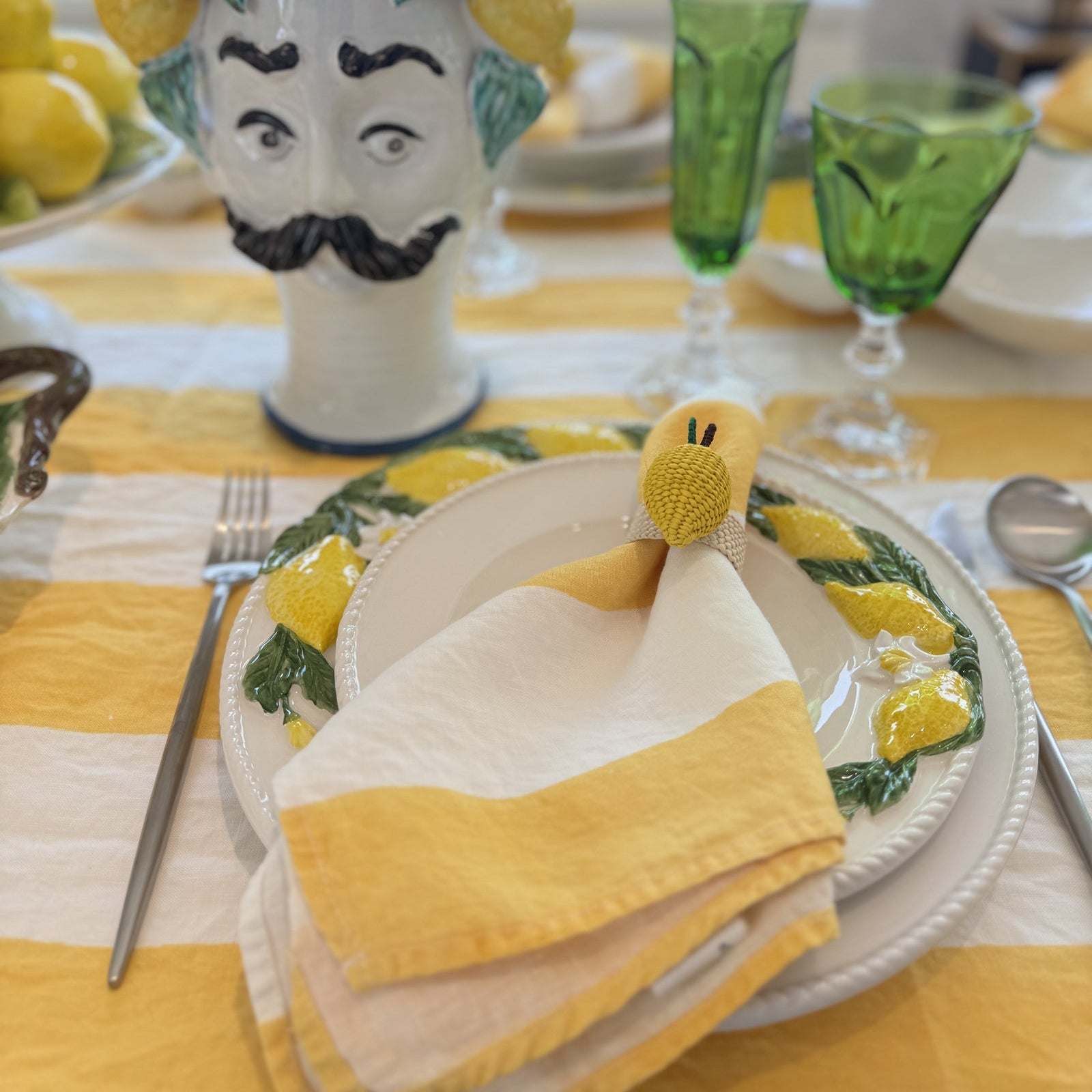 Lemon Collection Hand-Painted Ceramic Dinner Plate