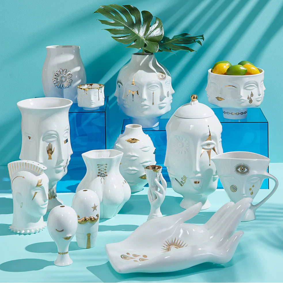 Gilded Eve Fruit Bowl - Gold Porcelain Decorative Centerpiece