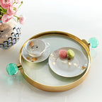 Globo Decorative Tray – Brass Frame with Acrylic Handles