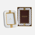 Geneva Porcelain Picture Frame with Gold Accents