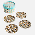 Basketweave Coasters - High-Fired Porcelain Set of Four