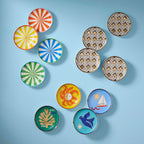 Basketweave Coasters - High-Fired Porcelain Set of Four