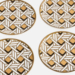 Basketweave Coasters - High-Fired Porcelain Set of Four