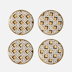 Basketweave Coasters - High-Fired Porcelain Set of Four