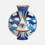 Druggist Eye Vase - Blue & Gold Porcelain Decorative Art Vase