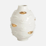 Gilded Gala Round Vase - Gold Porcelain Art Piece