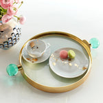 Globo Decorative Tray – Brass Frame with Acrylic Handles
