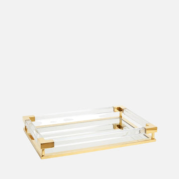 Jacques Small Tray - Clear Acrylic & Brass