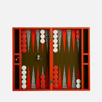 Leopard Backgammon Set - High Gloss Lacquer Game Board