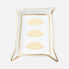 Lips Valet Tray - Porcelain Catchall with Gold Accents