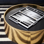 Op Art Backgammon Set - Black & White Lacquer Game Box