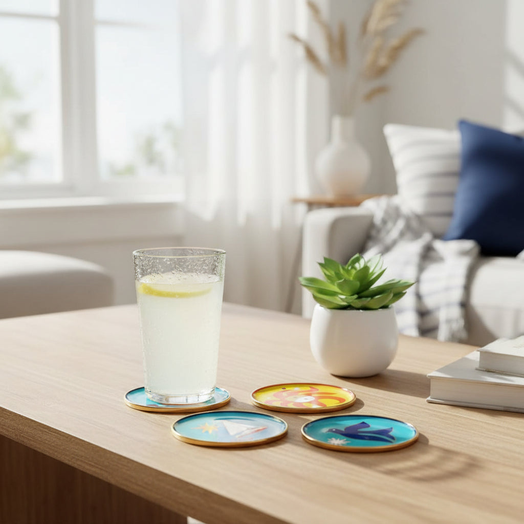 Playa Coasters - High-Fired Porcelain Set of Four