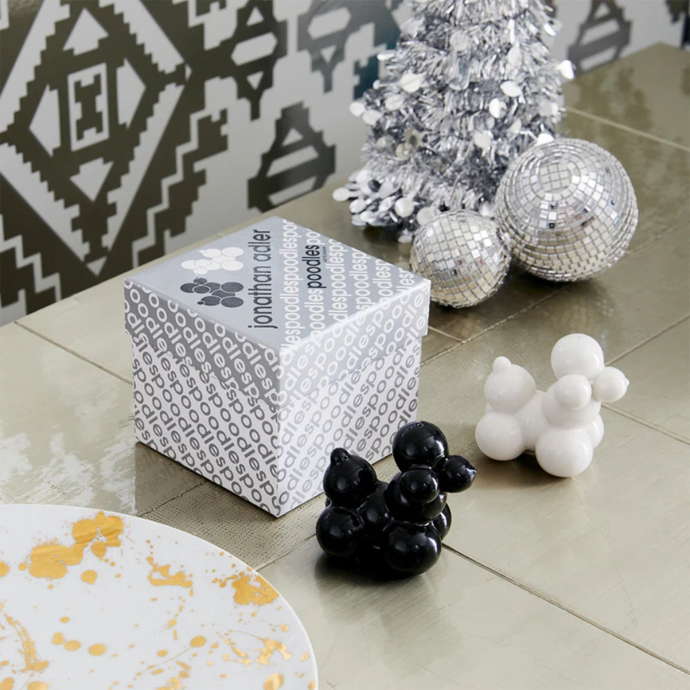 Poodle Salt & Pepper Set - Porcelain Dog Shakers