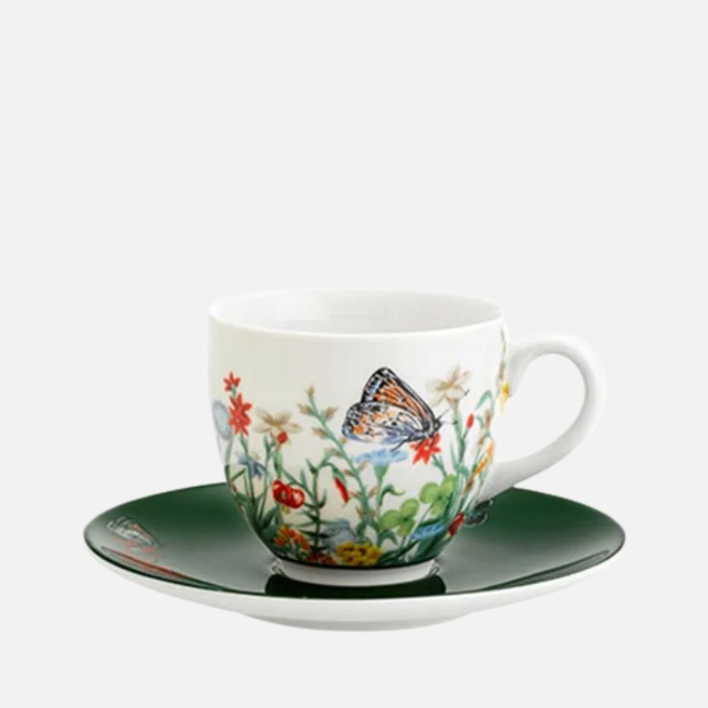 Jardin De Papillons Tea Cup & Saucer, 230ml