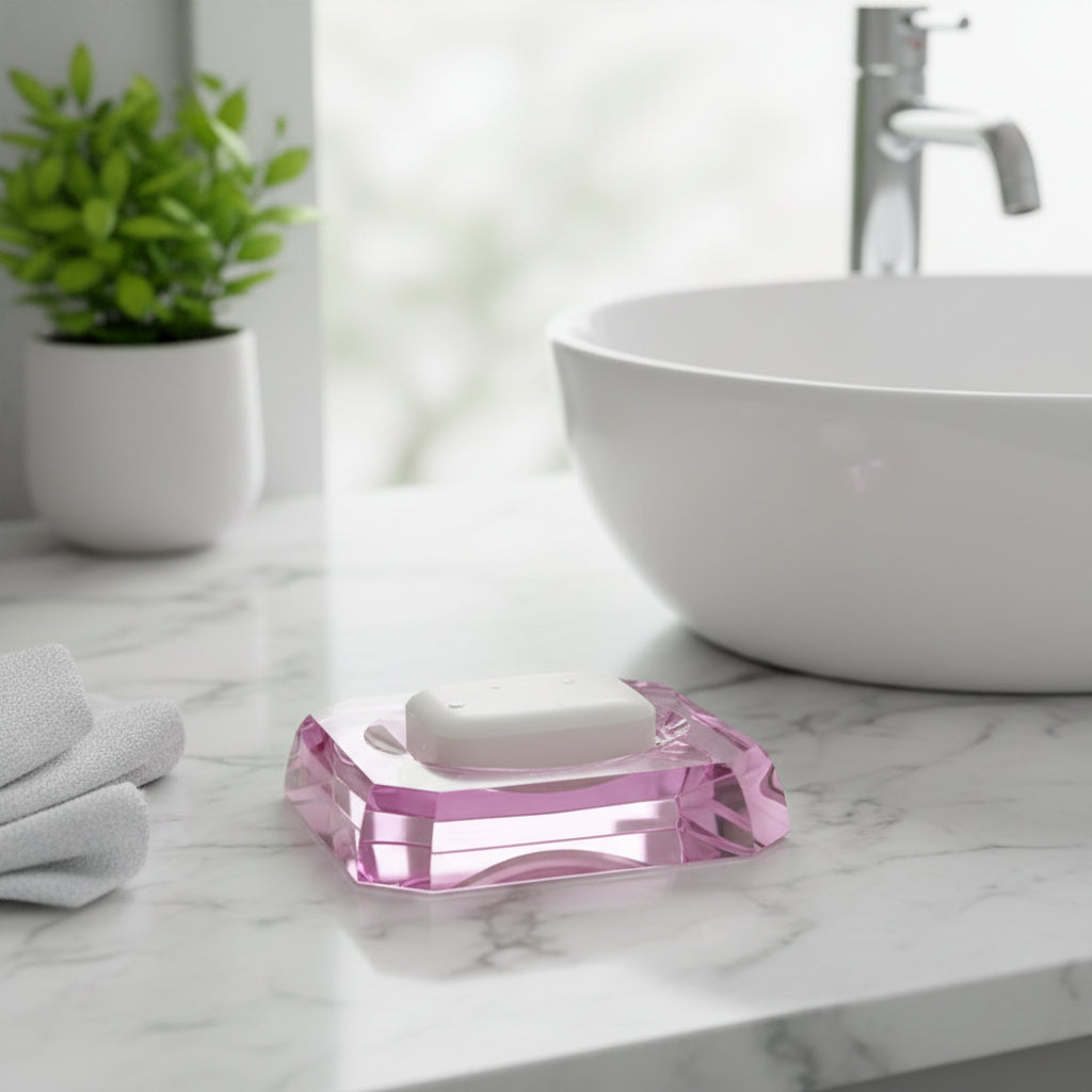 Kristall Soap Dish - Pink