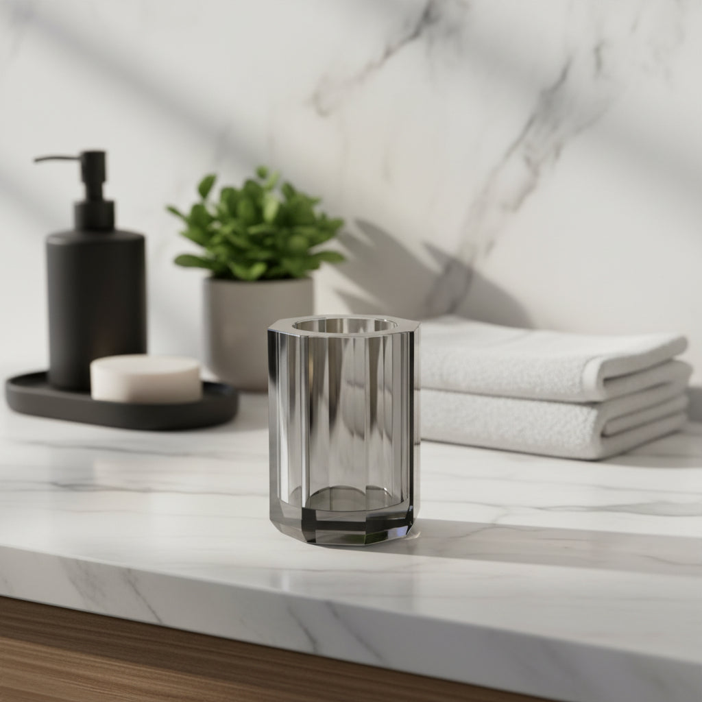 Countertop Crystal Glass Toothbrush Holder