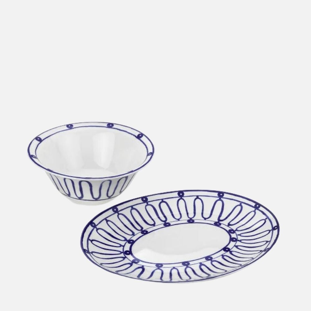 Kyma Blue Salad Bowl – Hand‑Painted 25 cm