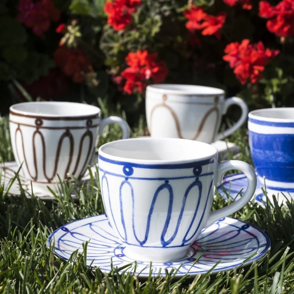 Kyma Tea & Coffee Cup – Fine Porcelain with Saucer