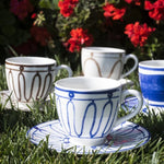 Kyma Tea & Coffee Cup – Fine Porcelain with Saucer