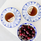 Kyma Tea & Coffee Cup – Fine Porcelain with Saucer