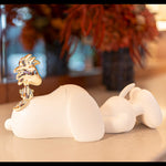 Snoopy & Woodstock Small Figurine - White/Gold