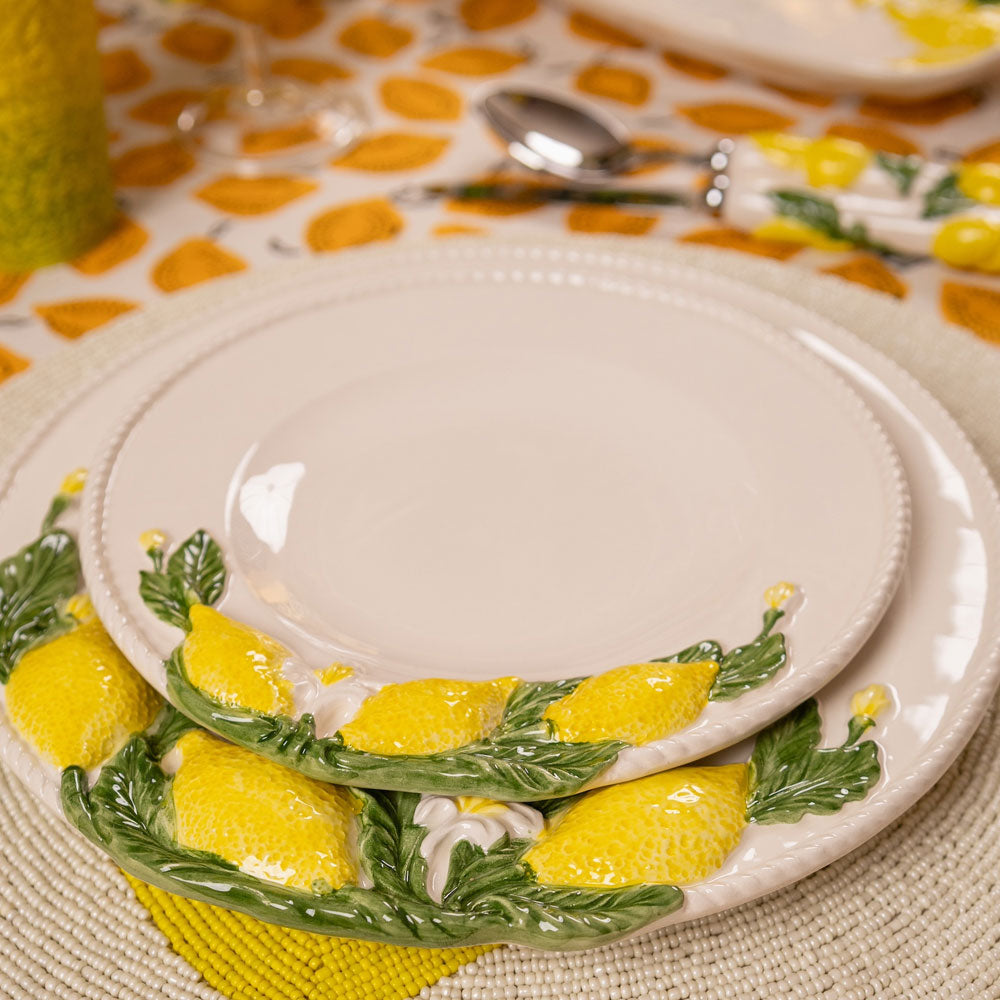 Lemon Collection Hand-Painted Ceramic Dinner Plate