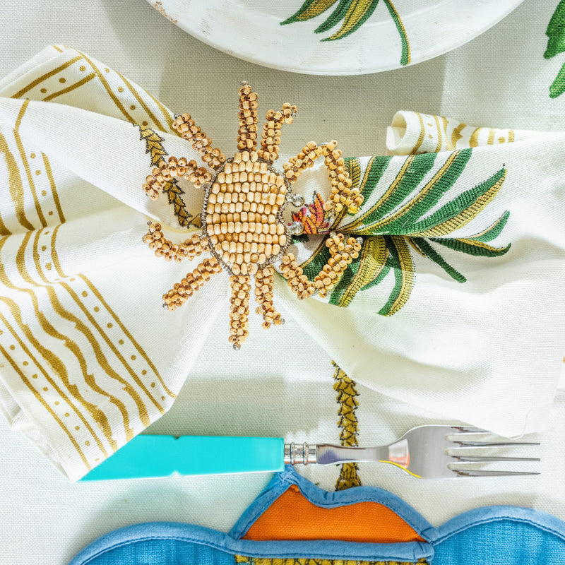 Hand-Printed Cotton Napkins – Set of 2, 40 × 40 cm