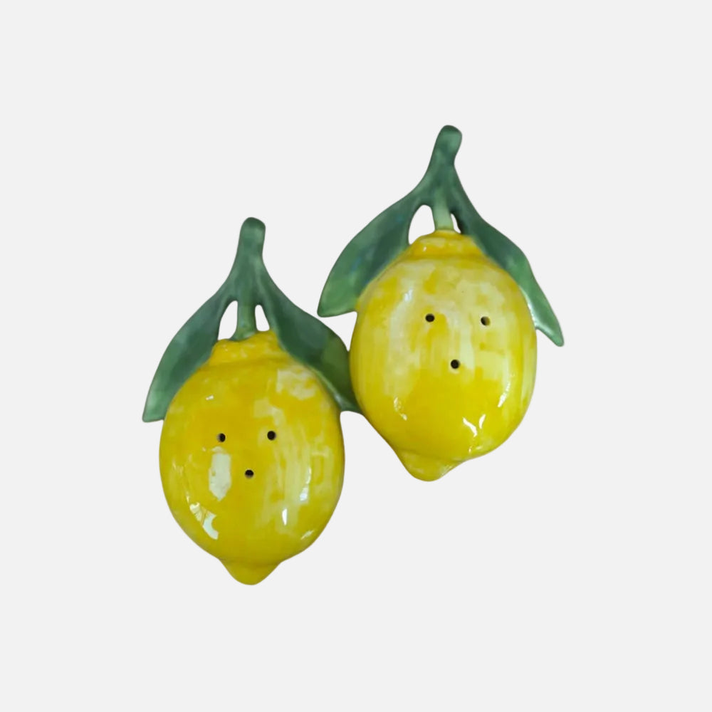 Hand-Painted Ceramic Salt and Pepper Set – Lemon