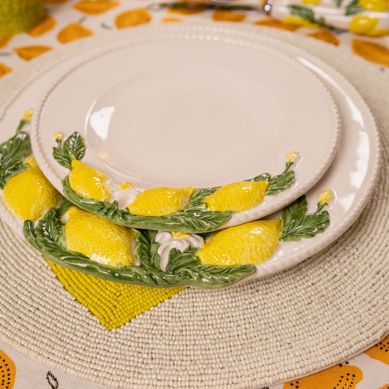 Lemon Collection Hand-Painted Ceramic Salad Plate