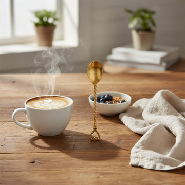 Heart Set of 4 Coffee Spoons – Gold, 13 cm