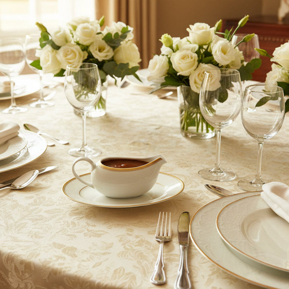 Le Verrier Gold Sauce Boat W.Saucer, 400ml