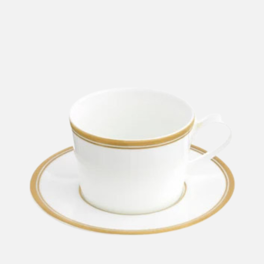 Le Verrier Gold Tea Cup & Saucer, 230ml