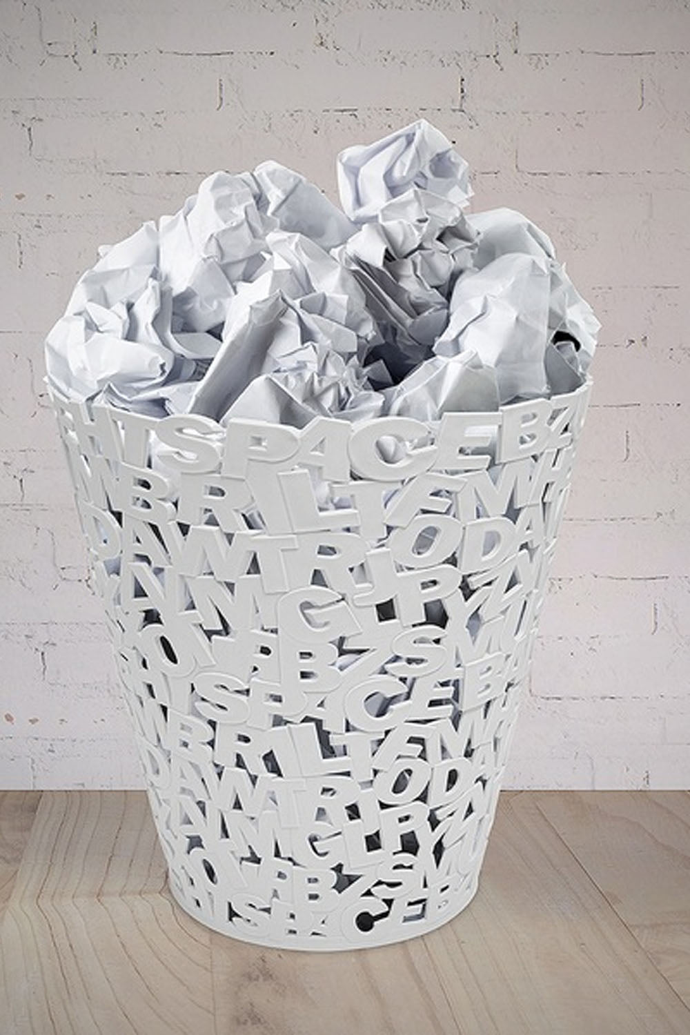 Letters Plastic Wastebasket