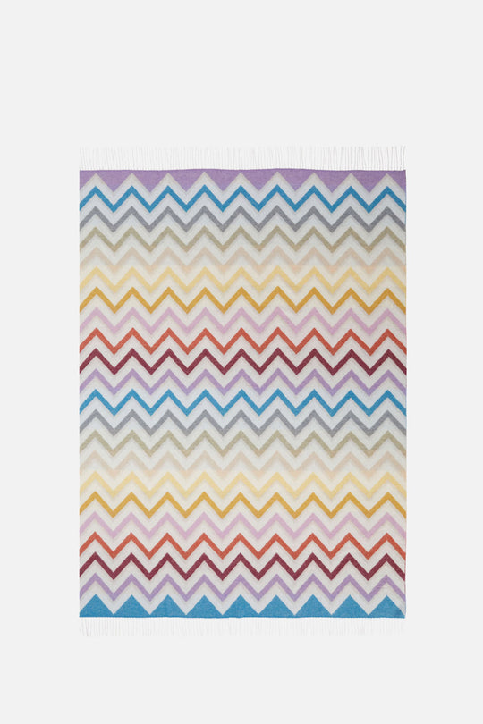 Plaid Watamu 130x190 cm in wool blend zig zag