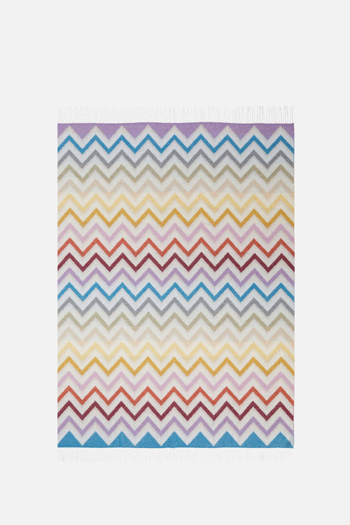 Plaid Watamu 130x190 cm in wool blend zig zag