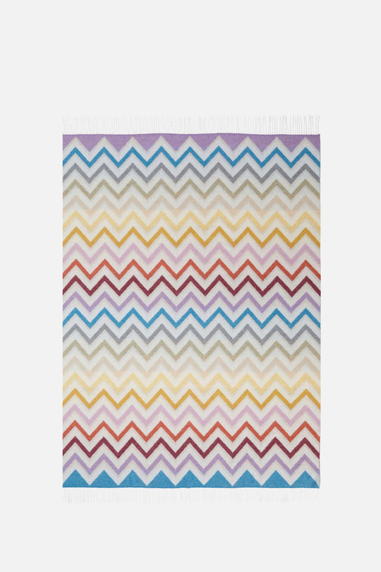 Plaid Watamu 130x190 cm in wool blend zig zag