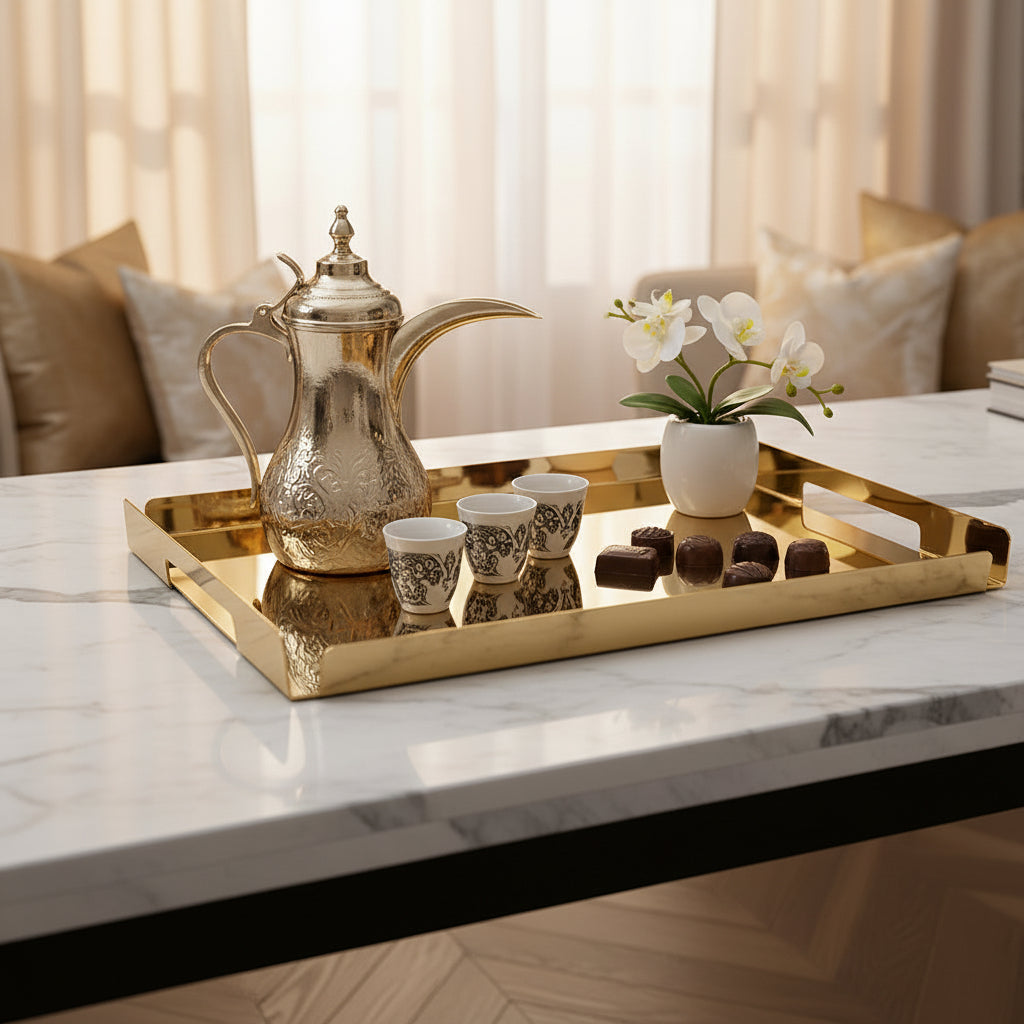 Cora Tray Large St. Stl. Gold