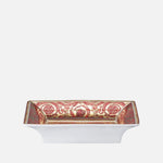 Medusa Garland Dish – Red Square Porcelain Plate, 18 cm