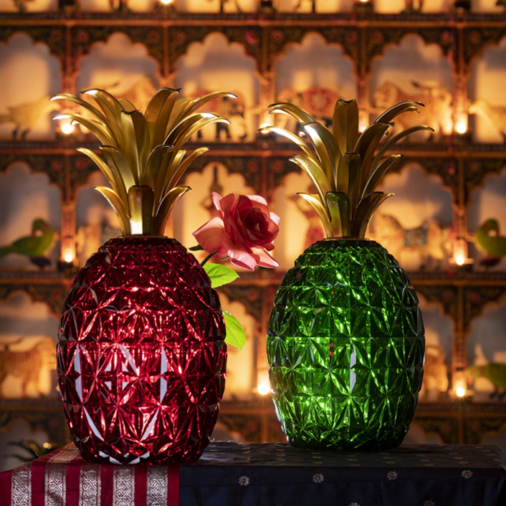 Melissa Cutlery Holder & Ice Bucket Acrylic Base Pineapple -Ruby