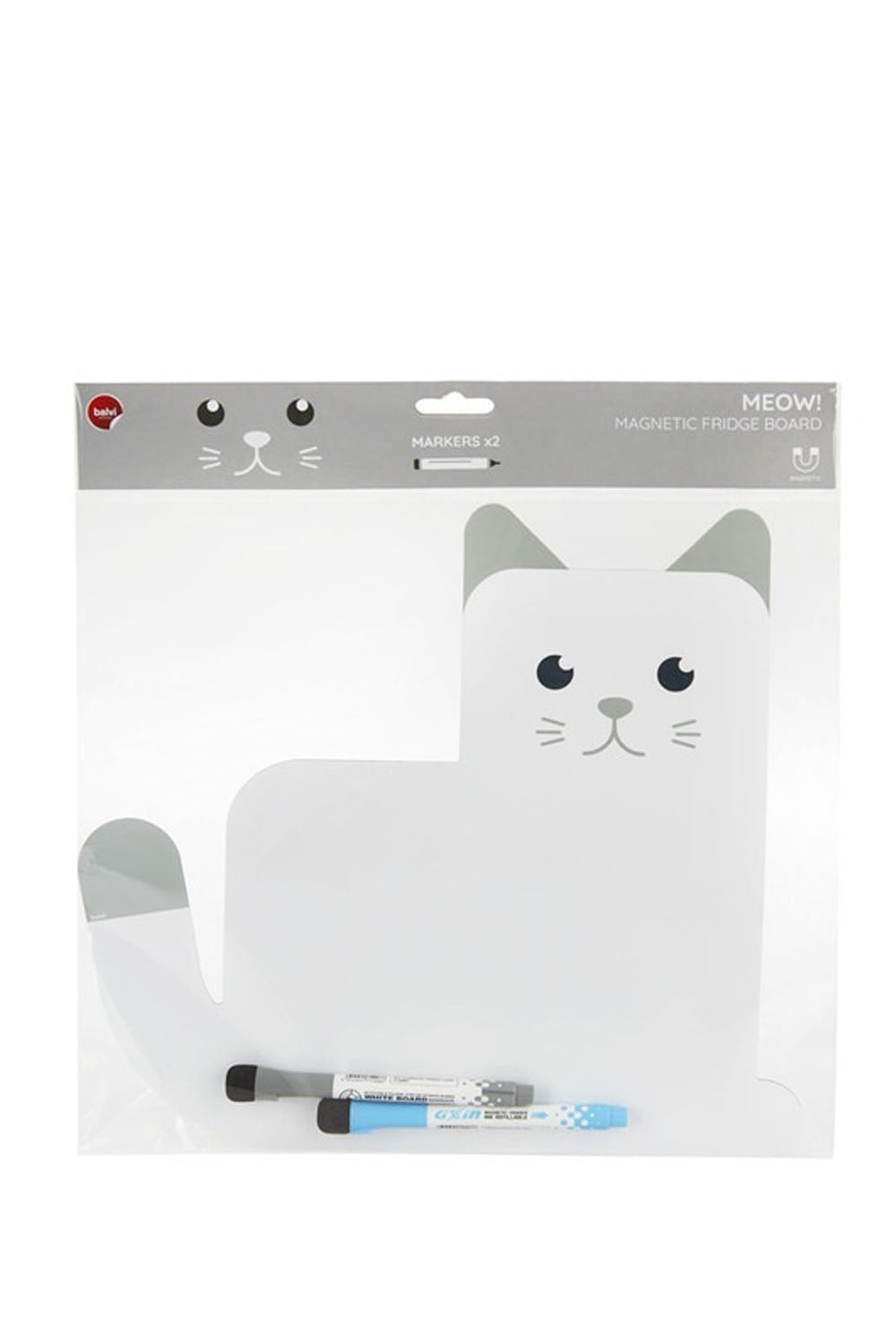 Meow! Magnetic Fridge Board With 2 Markers