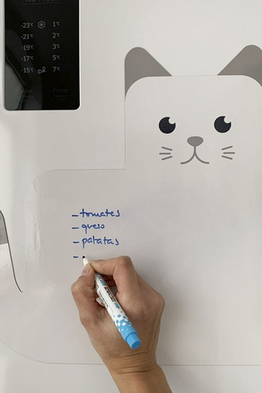 Meow! Magnetic Fridge Board With 2 Markers