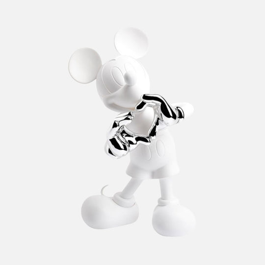 Mickey With Love Small Figurine - White/Silver