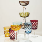 Peony Multicolour Coupe Glasses – Set of 6