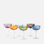 Peony Multicolour Coupe Glasses – Set of 6