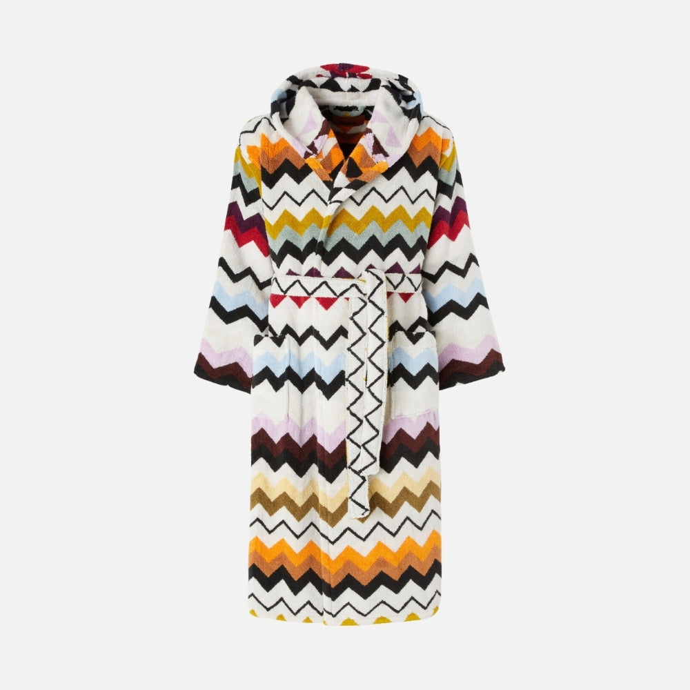 Murrina Multicolour Zigzag Cotton Bathrobe